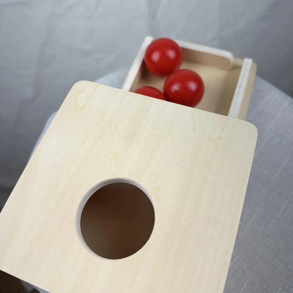 Toys By Cooper Wooden Object Permanence Box 3 Balls 6m+ Beige Toy Learning New